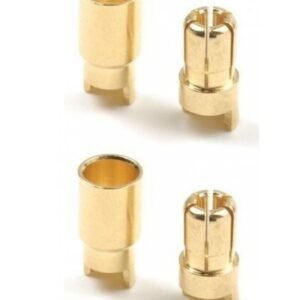 6.0MM GOLD CONNECTOR, MALE + FEMALE (2PAIRS)