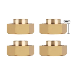 Alternative view of INJORA 7mm Brass Wheel Hex Hub Extenders for Axial SCX24 AX24 - Brass 3mm(+0mm)