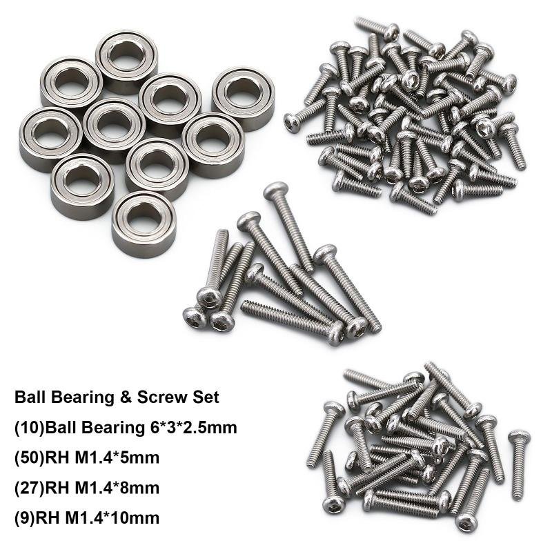 INJORA Aluminum Alloy Ball Bearings And Screws Set For Axial SCX24