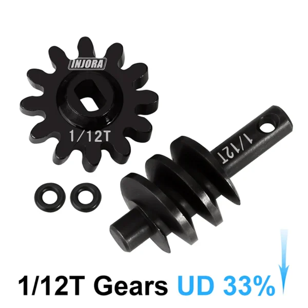 INJORA Underdrive Differential Gears For SCX24 - 1/12T Gears (Underdrive 33%)