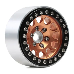 Alternative view of INJORA 4PCS 1.9" Aluminum Alloy Beadlock Wheel Rims For 1/10 RC Crawler (Black-Orange)