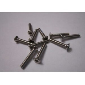 Head Inox Flat Hex 0.50" 1,27mm Screw M2x12mm - 10pcs / set plugada TTM00604 inox plugada