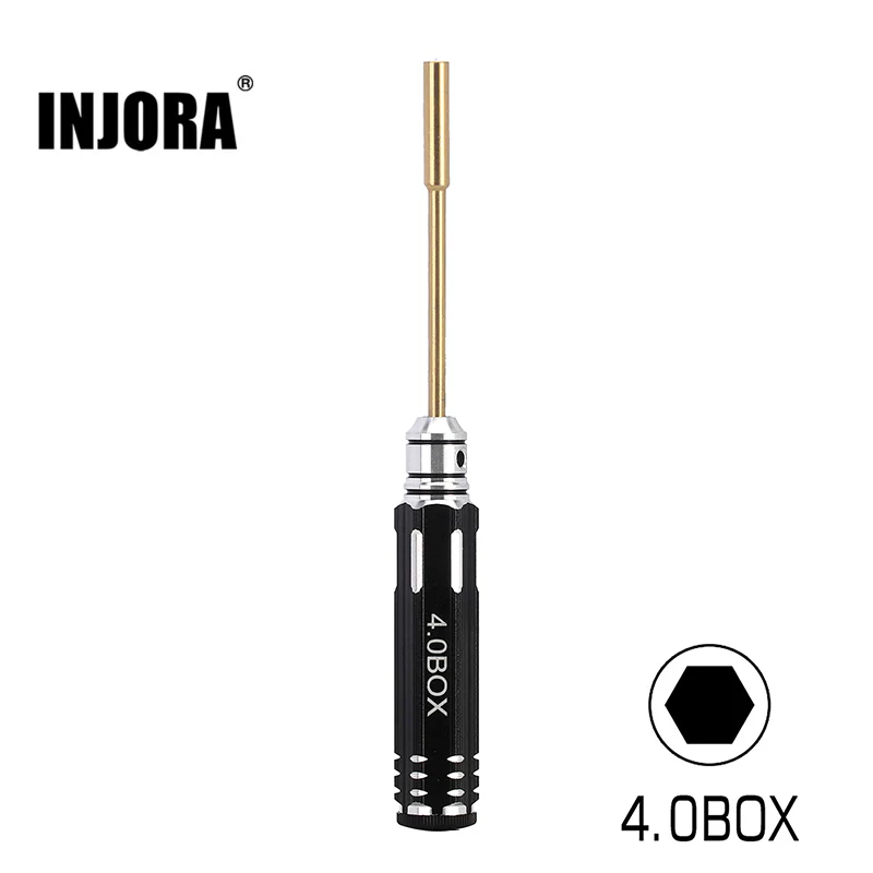 INJORA 4.0mm Hex Nut Driver Thin Walled Hexagon Wrench Socket RC Tool for SCX24