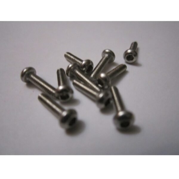 Head Inox Button Hex 0.50" 1,27mm Screw M2x8mm - 10pcs / set pulgada