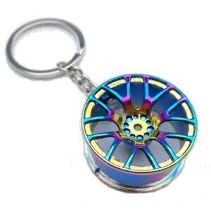 Chaveiro de roda de carro em liga metálica