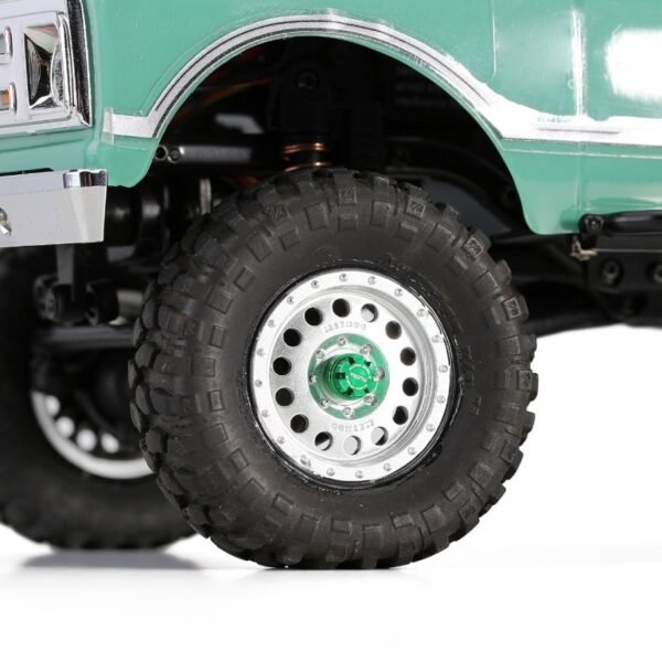 INJORA M2 Wheel Nuts Cap Locking Hubs CNC Aluminum Upgrade for 1/24 RC Crawler Green - Image 2