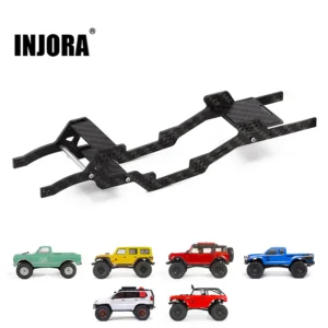 INJORA LCG Carbon Fiber Chassis Kit 6º Angled Frame For SCX24 C10 JLU Deadbolt B17 Bronco