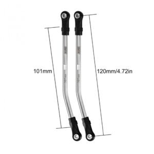 INJORA Stainless Steel High Clearance Links with Rod Ends 101mm (eye to eye: 120mm)