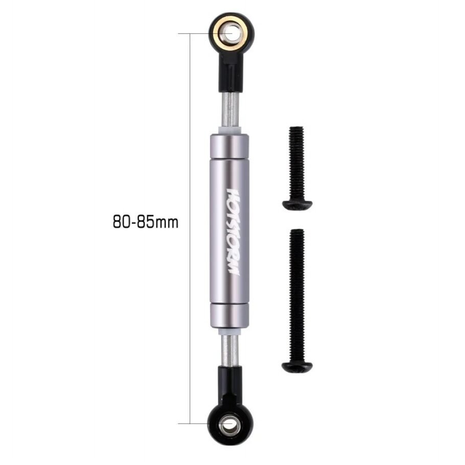 INJORA 80-85mm Adjustable Servo Steering Link for 1/10 RC Crawler (Grey)