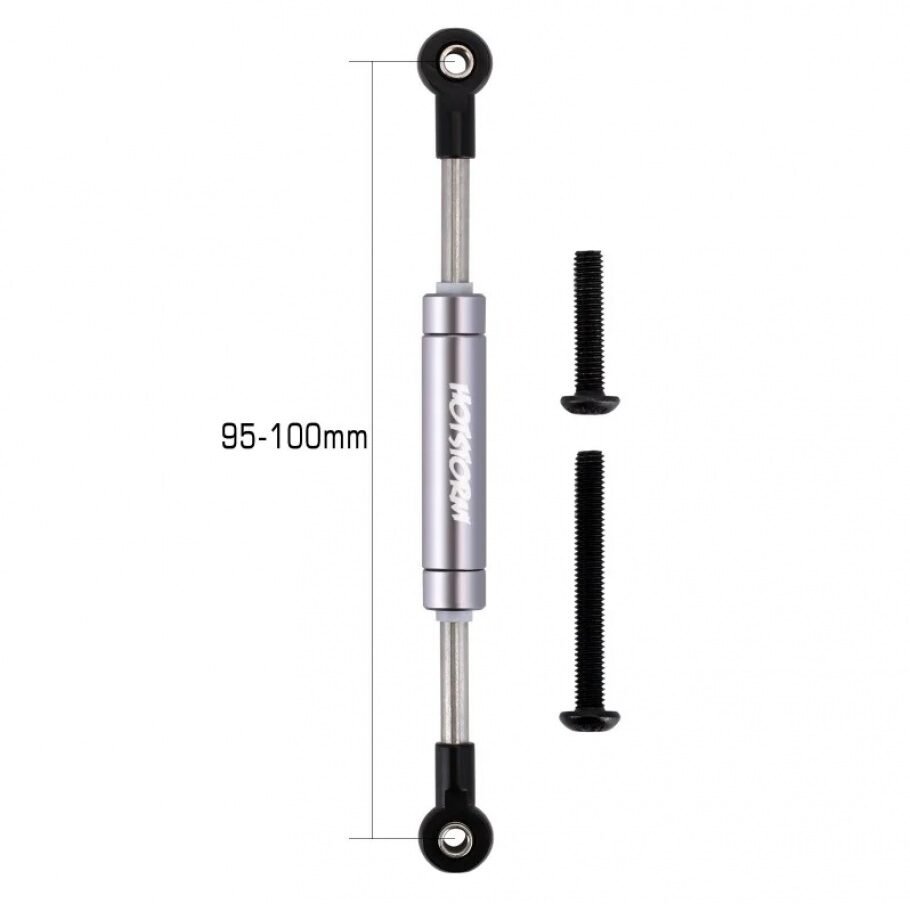 INJORA 95-100mm Adjustable Servo Steering Link for 1/10 RC Crawler (Grey)