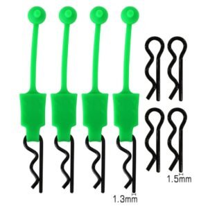 INJORA 4PCS Silicone Rubber Body Clips Retainer for 1/10 1/8 RC Cars (Dark Green B)