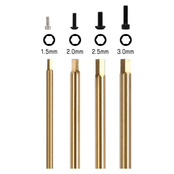 INJORA 4PCS 1.5 2.0 2.5 3.0mm HSS Hex Screwdriver Repair Tool Kit For RC Model - Image 5