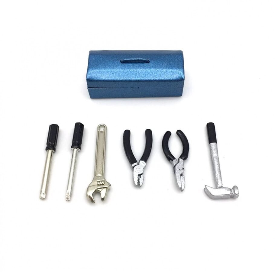 INJORA Mini Hammer Wrench Tools Box, 1/10 Scale Accessories For RC Crawler (Blue) - Image 2