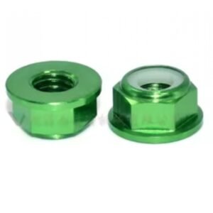 10pcs M3 Anodized Aluminum Flange Nylon Lock Nut (Green)