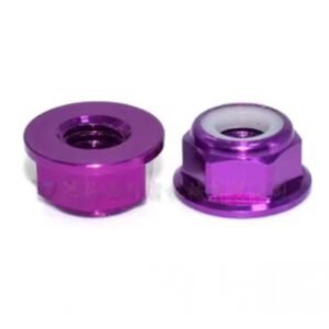 10pcs M3 Anodized Aluminum Flange Nylon Lock Nut (Purple)