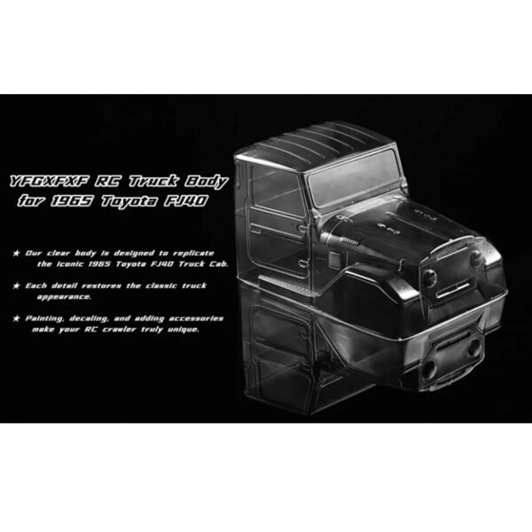 HooCrawler 1/10 1965 Toyota FJ40 Truck Cab PC Clear Body for RC Crawler - Image 4