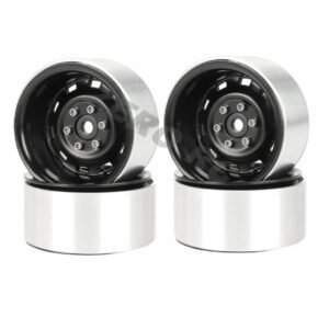 4PCS 1.9" Aluminum Alloy Beadlock Wheel Rims For 1/10 RC Crawler (Black)