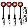 INJORA 4PCS Silicone Rubber Body Clips Retainer for 1/10 1/8 RC Car (Black A)
