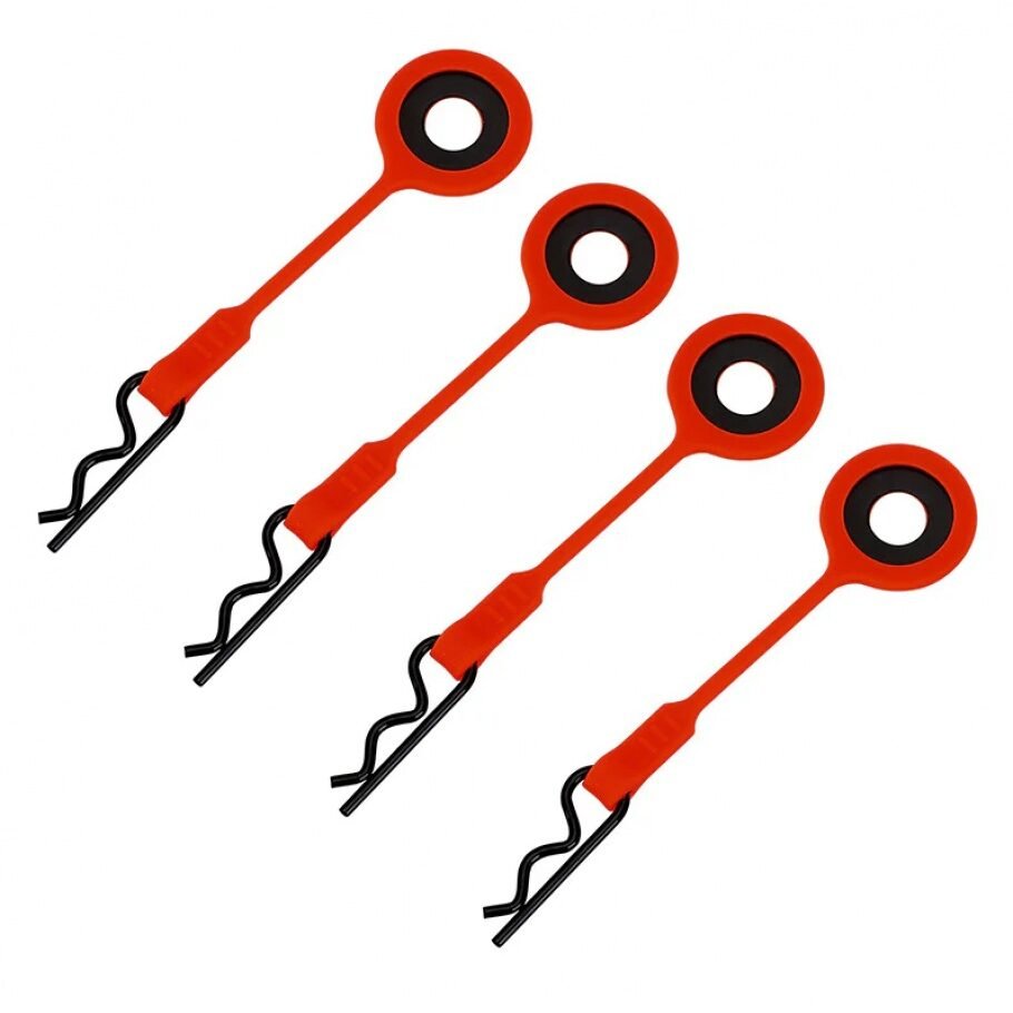 INJORA 4PCS Silicone Rubber Body Clips Retainer for 1/10 1/8 RC Car (Red A) - Image 2