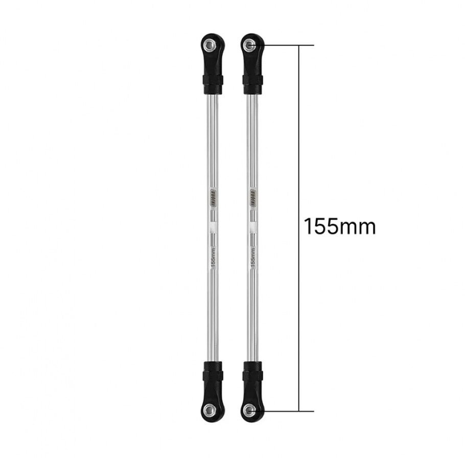 INJORA Stainless Steel Links with Rod Ends for 1/10 RC Crawler (Eye to eye 155mm)