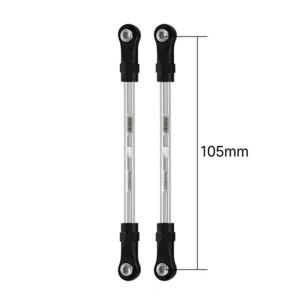 INJORA Stainless Steel Links with Rod Ends for 1/10 RC Crawler (Eye to eye 105mm)