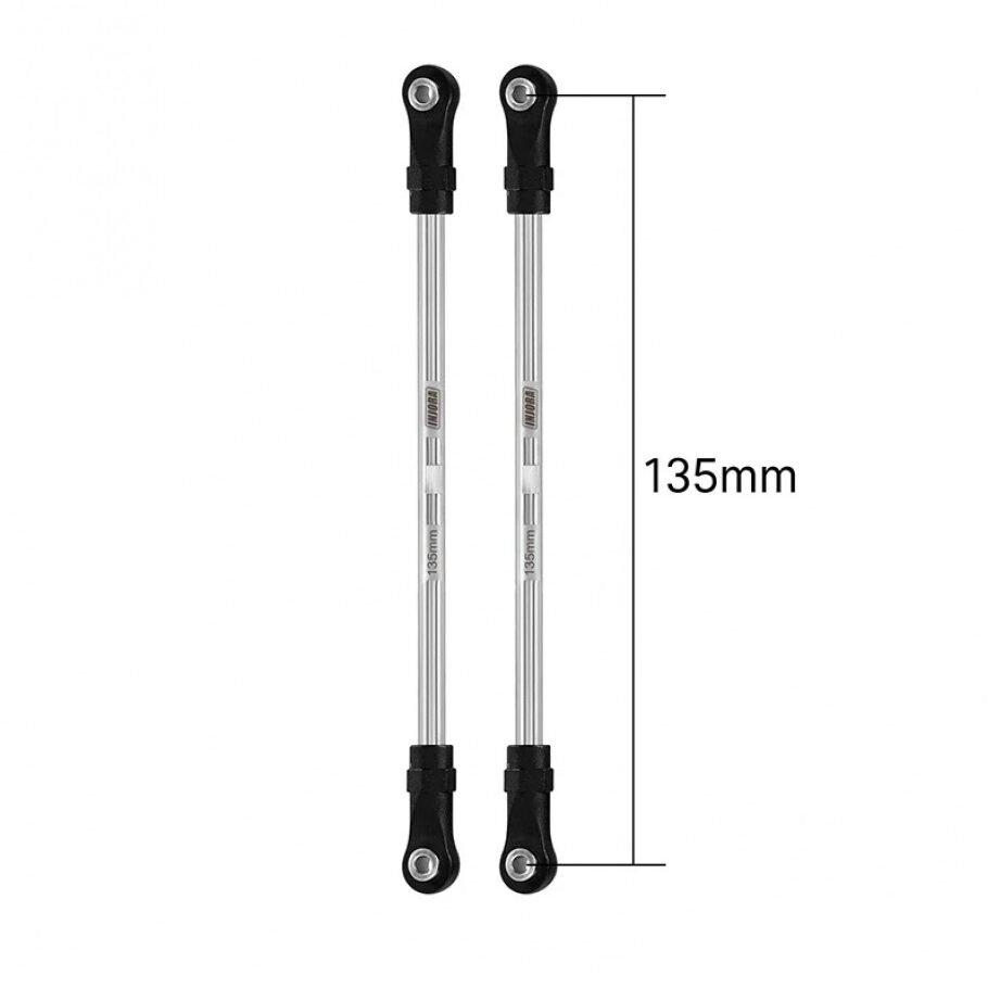 INJORA Stainless Steel Links with Rod Ends for 1/10 RC Crawler (Eye to eye 135mm)
