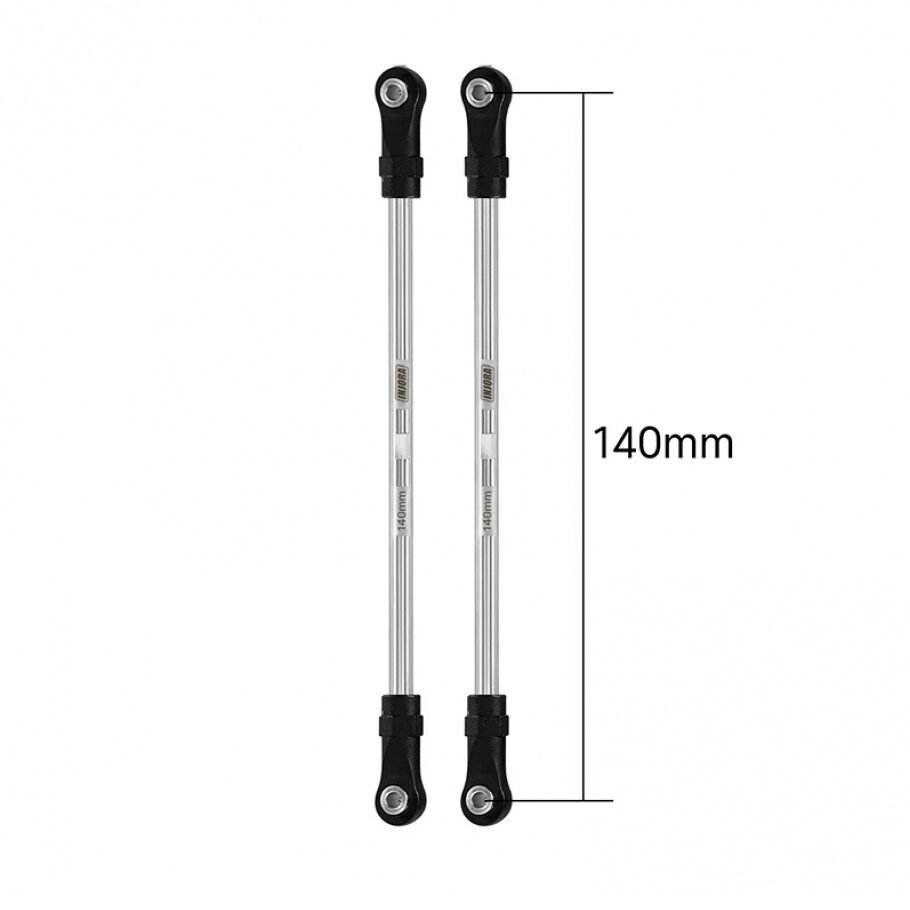 INJORA Stainless Steel Links with Rod Ends for 1/10 RC Crawler (Eye to eye 140mm)