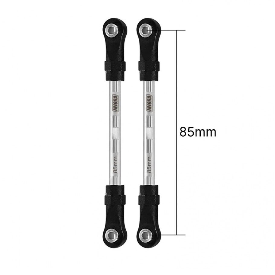 INJORA Stainless Steel Links with Rod Ends for 1/10 RC Crawler (Eye to eye 85mm)