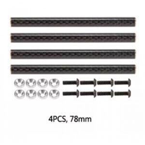 4PCS 78mm Carbon Fiber Chassis Braces with M3 Washer for 1/10 RC Crawler