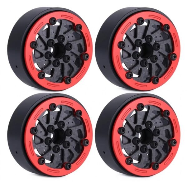 -3.5mm Offset 1.9 inch Carbon Fiber Beadlock Wheel (Red C)