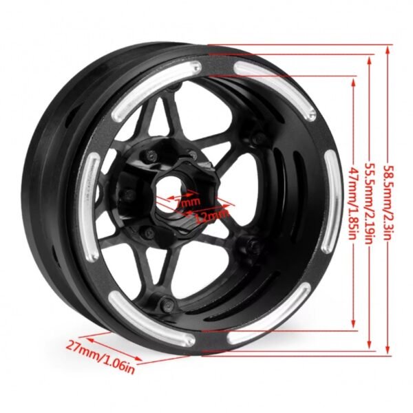 4Pcs ZZ0062 1.9 Inch Carbon Fiber Wheels Rim for 1/10 - Image 5