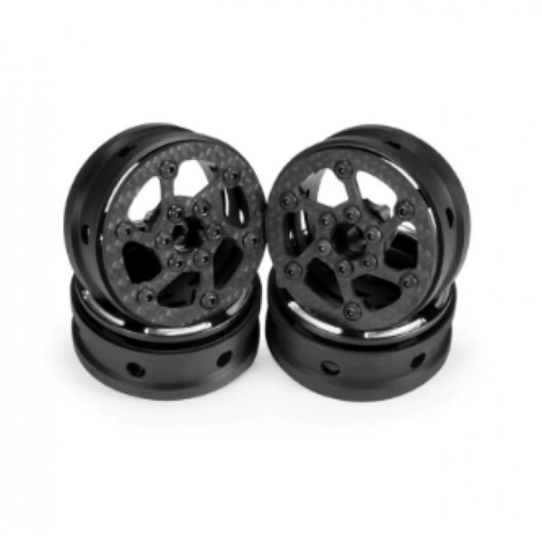 4Pcs ZZ0062 1.9 Inch Carbon Fiber Wheels Rim for 1/10
