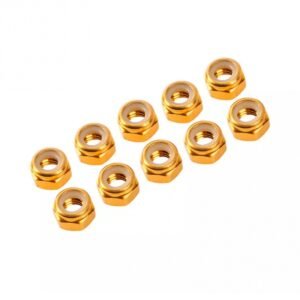 3 mm. ALU. NYLON NUT ORANGE (10pcs)