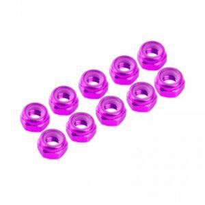 3 mm. ALU. NYLON NUT PINK (10pcs)