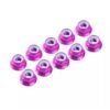 3MM. ALU. NYLON NUT W/FLANGED PINK (10pcs)