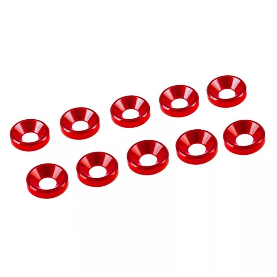 4 mm. ALU WASHER RED (10 pcs)