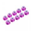 4 mm. ALU. NYLON NUT W/FLANGE PINK (10 pcs)