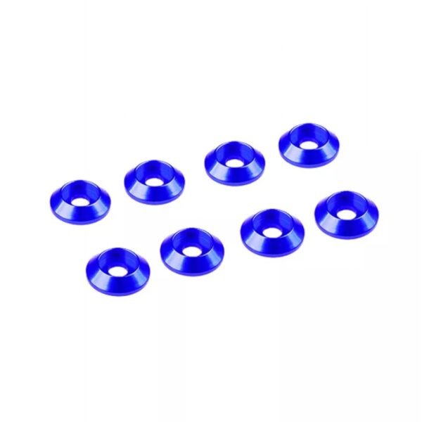 3MM ALUMINIUM CAP HEAD WASHER BLUE (8 pcs)
