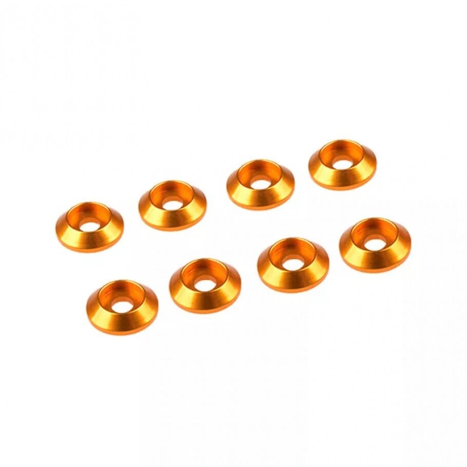 3MM ALUMINIUM CAP HEAD WASHER GOLD (8 pcs)