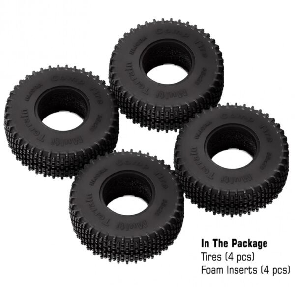INJORA 1.0" 55*20mm S5 Mini Comp Pin Tires Multi Terrains for 1/24 Axial SCX24 (4) (T1013) - Image 5