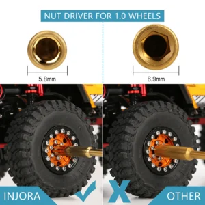 Alternative view of INJORA 4.0mm Hex Nut Driver Thin Walled Hexagon Wrench Socket RC Tool for SCX24