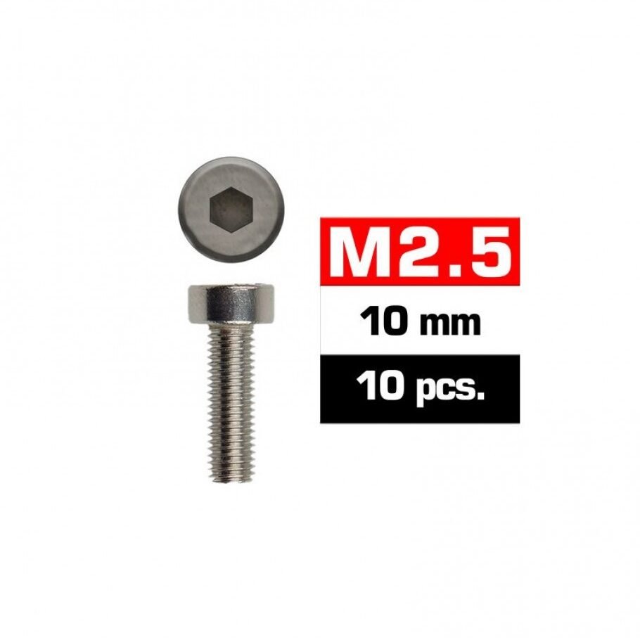 M2,5x10mm CAP HEAD SCREWS (10 pcs)