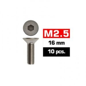 M2,5x16mm FLAT HEAD SCREWS (10 pcs)