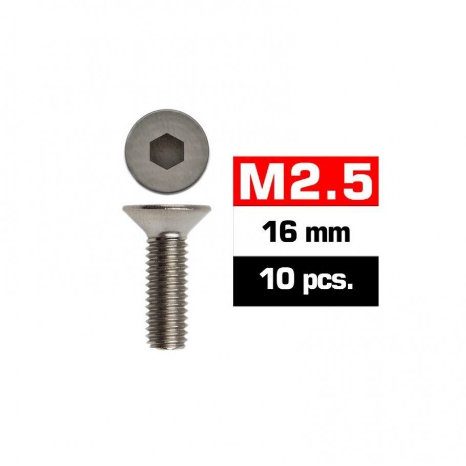 M2,5x16mm FLAT HEAD SCREWS (10 pcs)