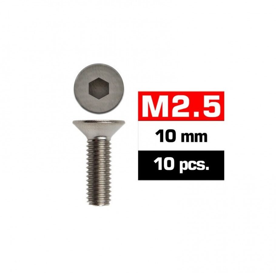 M2,5x10mm FLAT HEAD SCREWS (10 pcs)