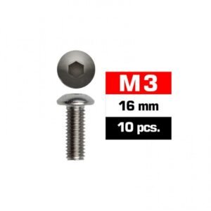 M3x16mm BUTTON HEAD SCREWS (10 pcs)