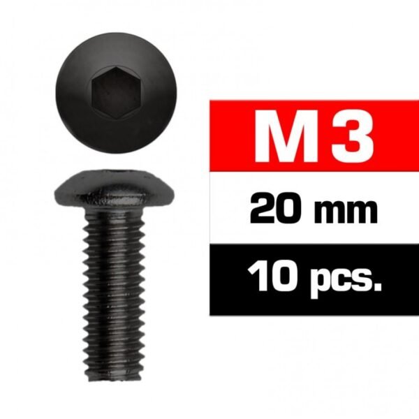 M3x20mm BUTTON HEAD SCREWS (10 pcs)