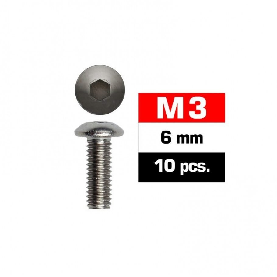 M3x6mm BUTTON HEAD SCREWS (10 pcs)
