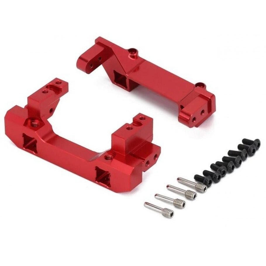 INJORA CNC Red Front & Rear Bumper Mount Servo Stand For Traxxas TRX-4 8237