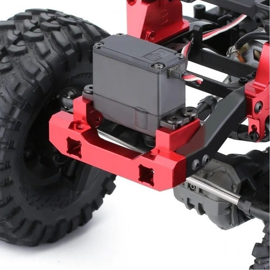 INJORA CNC Red Front & Rear Bumper Mount Servo Stand For Traxxas TRX-4 8237 - Image 3